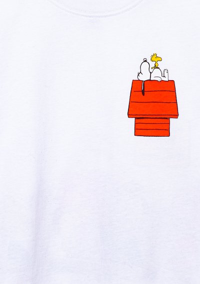 PEANUTS BASKILI TİŞÖRT Beyaz
