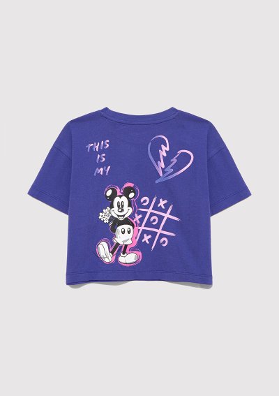 MICKEY BASKILI TİŞÖRT Orient Blue