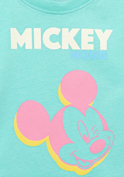 MICKEY MOUSE BASKILI TİŞÖRT Cabbage