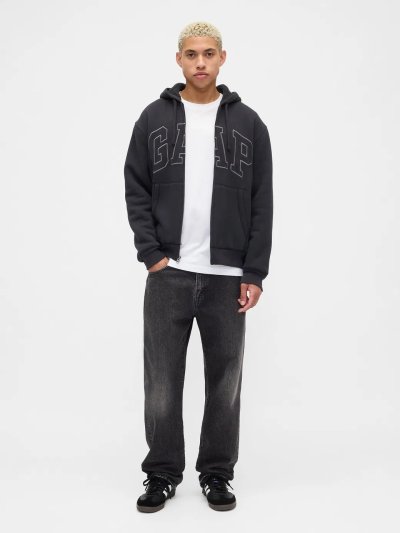 Relaxed Gap Logo Sherpa Astarlı Fermuarlı Sweatshirt