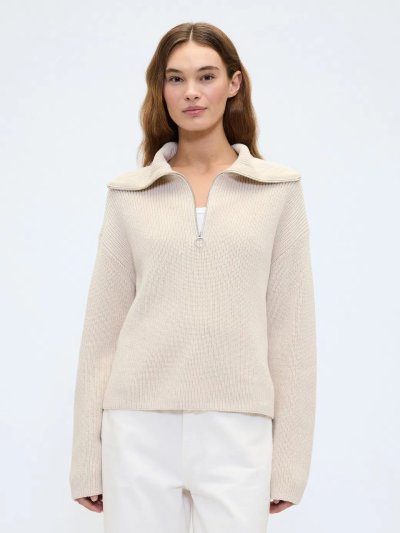 Relaxed Çeyrek Fermuarlı Kazak