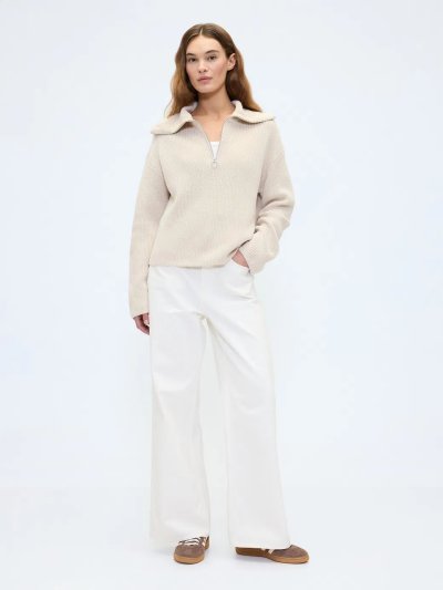 Relaxed Çeyrek Fermuarlı Kazak