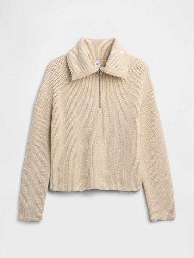 Relaxed Çeyrek Fermuarlı Kazak