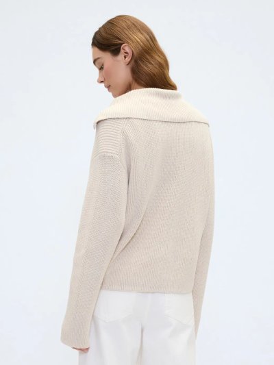 Relaxed Çeyrek Fermuarlı Kazak