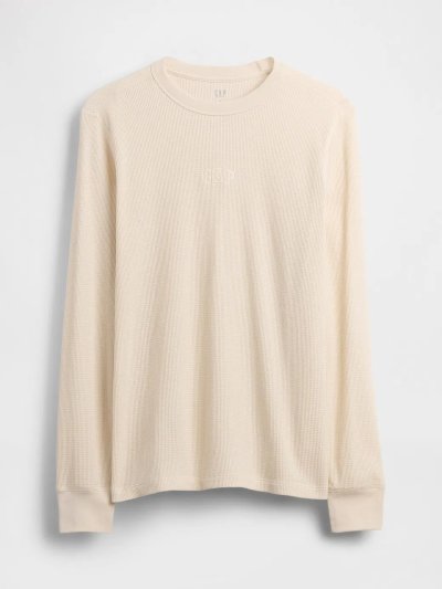 Gap Logo Waffle-Knit Bisiklet Yaka T-Shirt