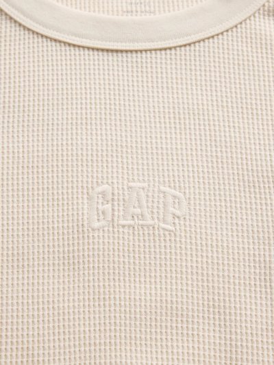 Gap Logo Waffle-Knit Bisiklet Yaka T-Shirt