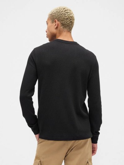 Gap Logo Waffle-Knit Bisiklet Yaka T-Shirt