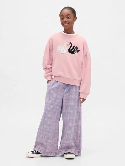 Kız Çocuk | Relaxed Flippy-Sequin Grafikli Sweatshirt