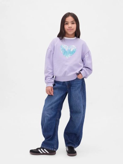 Kız Çocuk | Relaxed Flippy-Sequin Grafikli Sweatshirt
