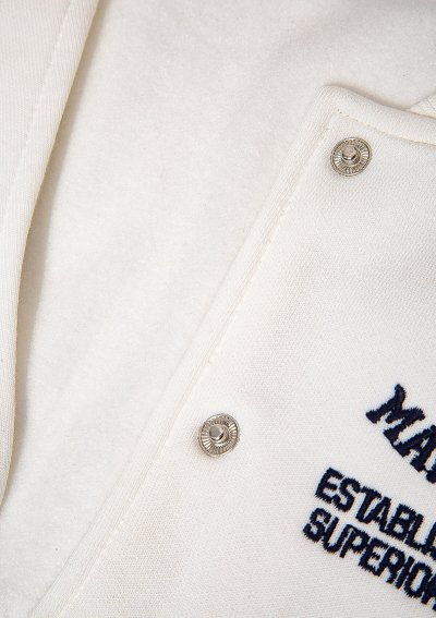 M BASKILI ÖRME BOMBER CEKET Kırık Beyaz