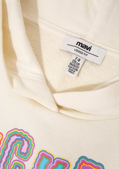 MICKEY BASKILI KAPÜŞONLU SWEATSHIRT Bej