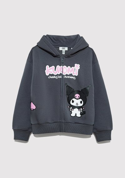 KUROMI BASKILI FERMUARLI KAPÜŞONLU SWEAT