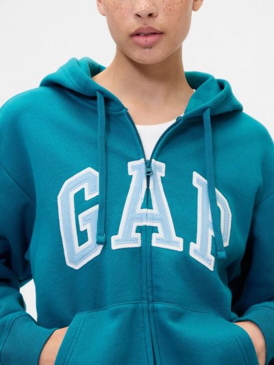 Relaxed Gap Logo Fermuarlı Kapüşonlu Sweatshirt