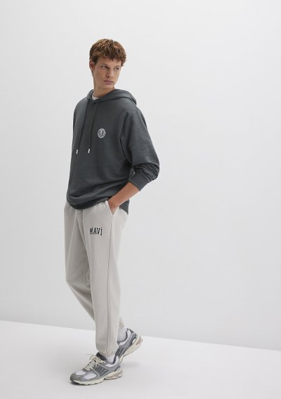 MAVİ BASKILI EŞOFMAN ALTI Açık Gri