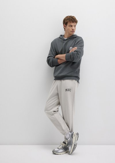 MAVİ BASKILI EŞOFMAN ALTI Açık Gri