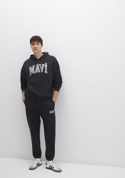 MAVİ BASKILI EŞOFMAN ALTI Siyah