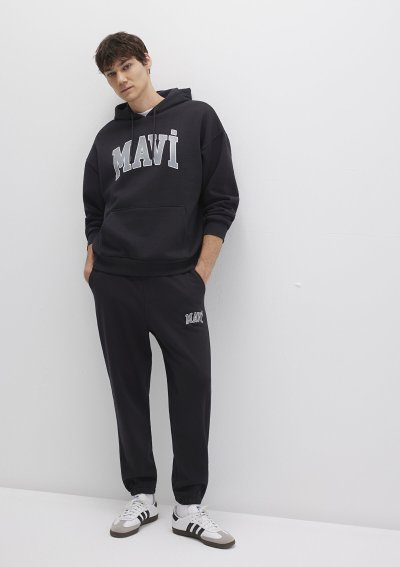 MAVİ BASKILI EŞOFMAN ALTI Siyah