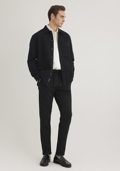 PİKE ÖRME PANTOLON Siyah