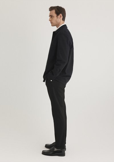 PİKE ÖRME PANTOLON Siyah