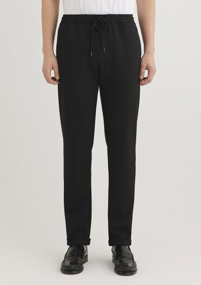 PİKE ÖRME PANTOLON Siyah