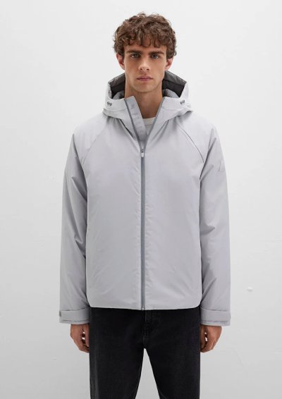 KAPÜŞONLU CEKET Açık Gri