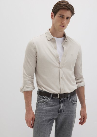 UZUN KOL GÖMLEK  Soluk Toz Beji