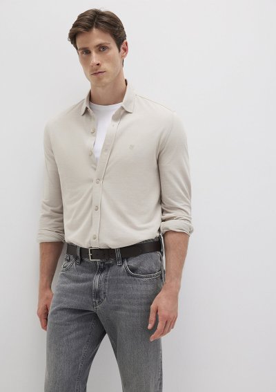 UZUN KOL GÖMLEK  Soluk Toz Beji