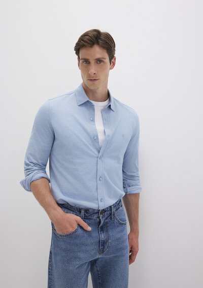 UZUN KOL GÖMLEK  Gölge Mavi