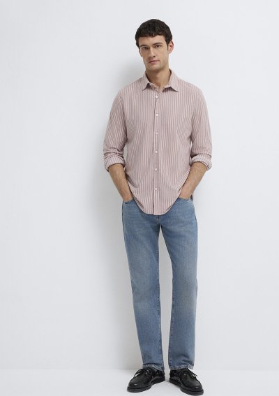 ÇİZGİLİ GÖMLEK Burlwood üzerine white st