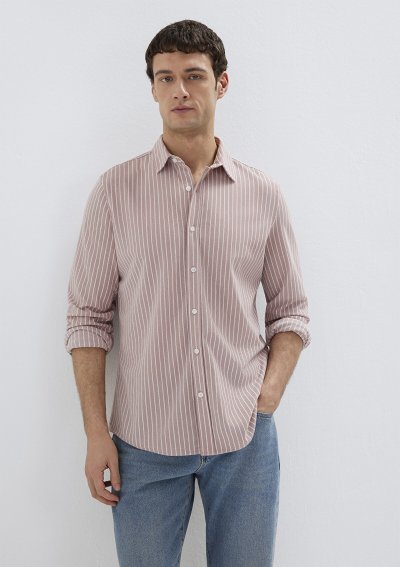 ÇİZGİLİ GÖMLEK Burlwood üzerine white st