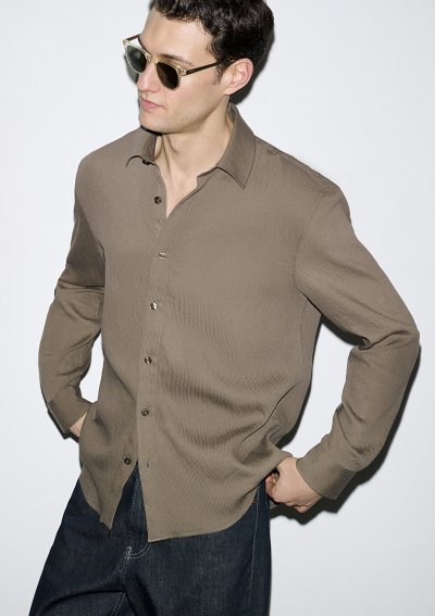 UZUN KOL GÖMLEK Mantar Kahve