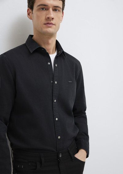 UZUN KOL GÖMLEK Black Indigo