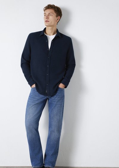 UZUN KOL GÖMLEK Gece Lacivert