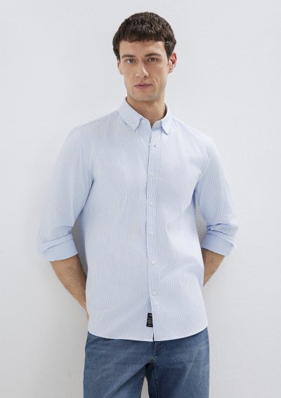 ÇİZGİLİ GÖMLEK White üzerine Blue Bell S