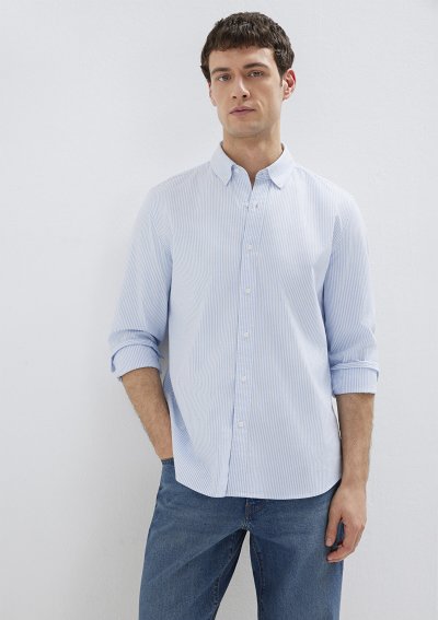 ÇİZGİLİ GÖMLEK White üzerine Blue Bell S