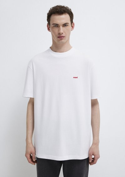 MAVİ BASKILI TİŞÖRT Beyaz