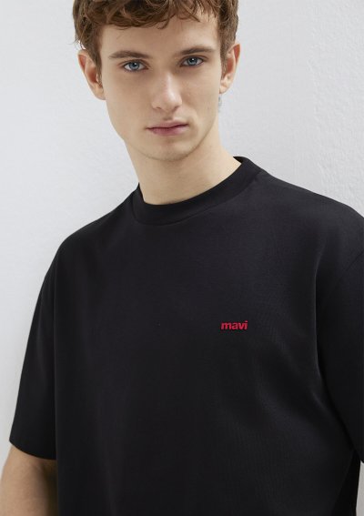 MAVİ BASKILI TİŞÖRT Siyah