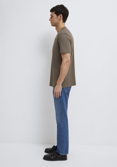 MAVİ BASKILI TİŞÖRT Mantar Kahve