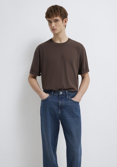 MAVİ BASKILI TİŞÖRT Seal Brown