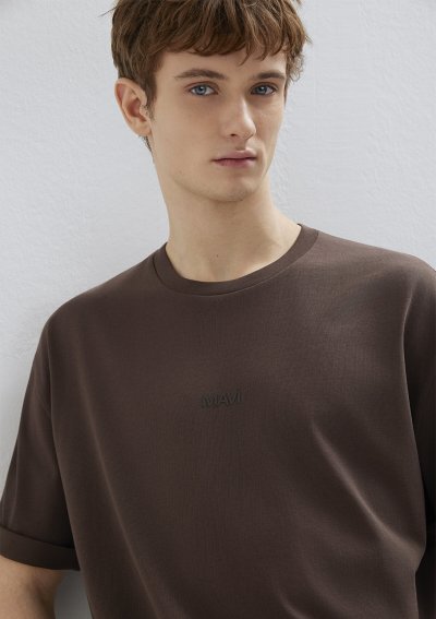 MAVİ BASKILI TİŞÖRT Seal Brown