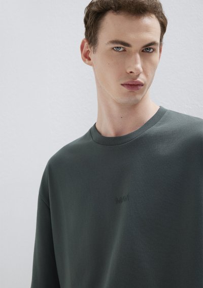 MAVİ BASKILI TİŞÖRT Yosun Yeşili