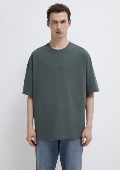 MAVİ BASKILI TİŞÖRT Yosun Yeşili