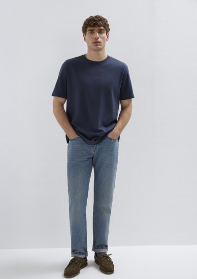 MAVİ BASKILI TİŞÖRT Gece Mavisi