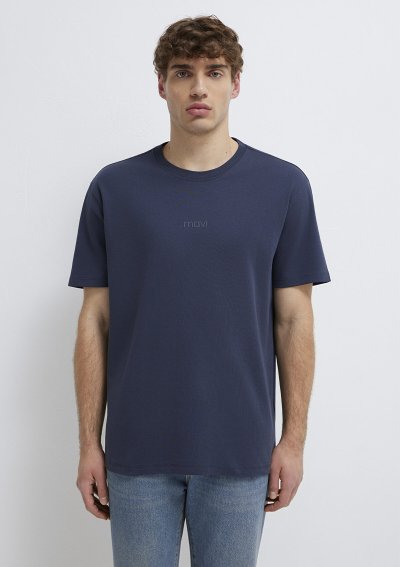 MAVİ BASKILI TİŞÖRT Gece Mavisi