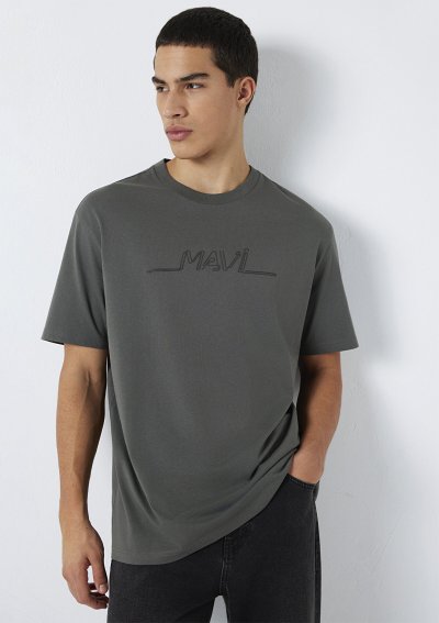 MAVİ KISA KOL TİŞÖRT Koyu Gölge Gri