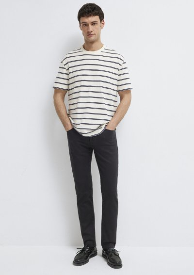 ÇİZGİLİ TİŞÖRT Kırık Beyaz