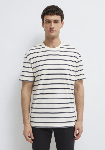 ÇİZGİLİ TİŞÖRT Kırık Beyaz