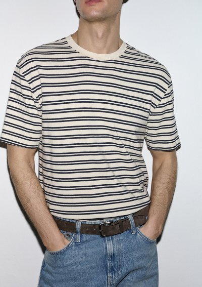 ÇİZGİLİ TİŞÖRT Gökyüzü Lacivert