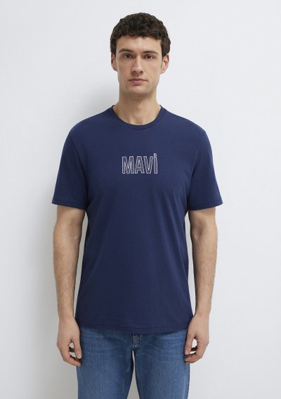 MAVİ BASKILI TİŞÖRT Derin Lacivert