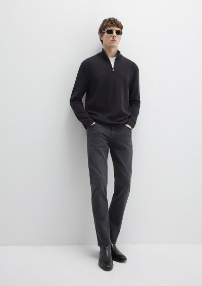 HALF ZIP KAZAK Siyah